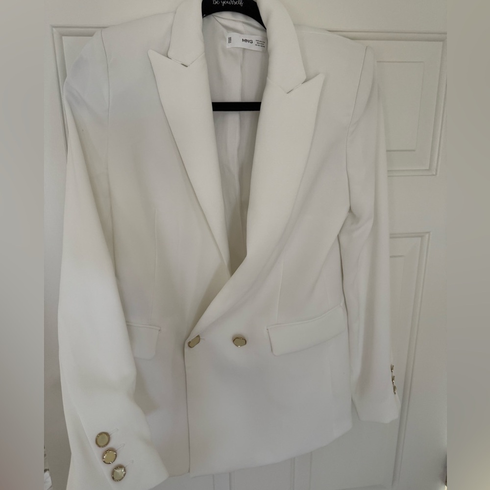 Mango White Blazer Jacket - image 2